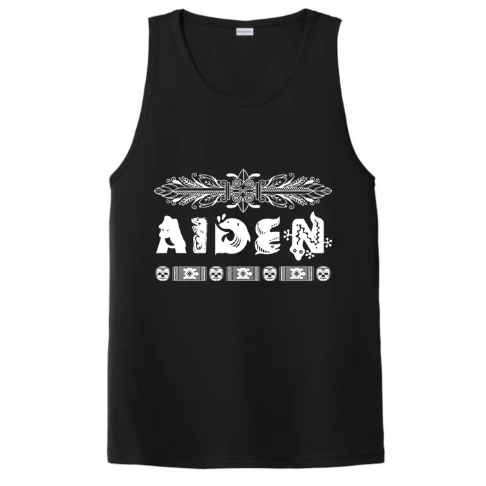 Aiden Name Animals African Style Personalized Gift Performance Tank