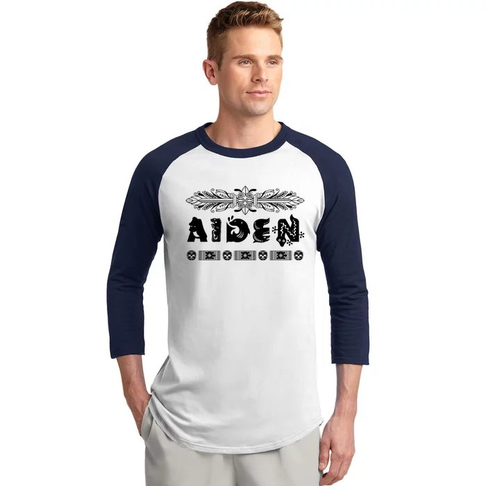 Aiden Name Animals African Style Personalized Gift Baseball Sleeve Shirt