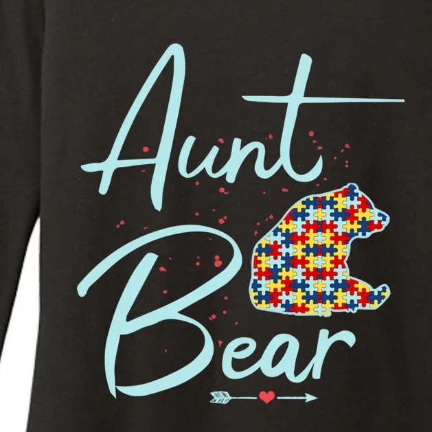 Autistic Niece Autistic Nephew Aunt Bear Autism Aunt Cool Gift Womens CVC Long Sleeve Shirt