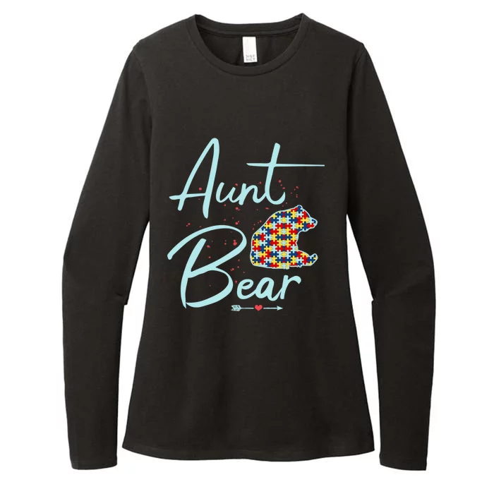 Autistic Niece Autistic Nephew Aunt Bear Autism Aunt Cool Gift Womens CVC Long Sleeve Shirt