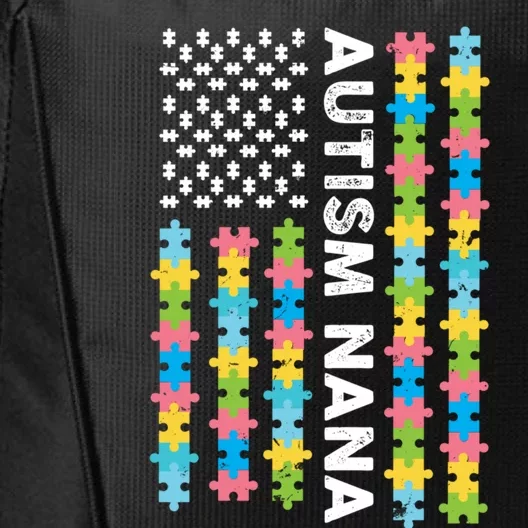 Autism Nana Awareness I'm A Proud Grandmother Retro Us Flag Cute Gift City Backpack