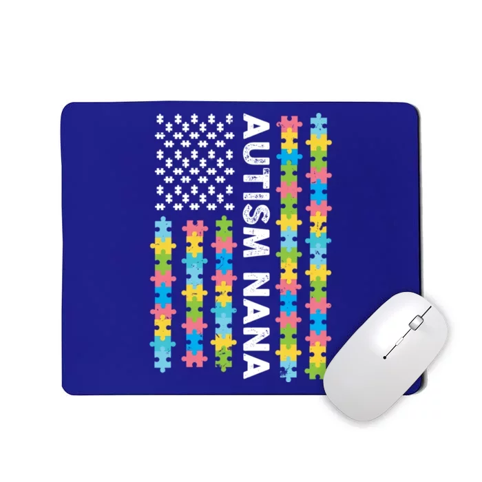 Autism Nana Awareness I'm A Proud Grandmother Retro Us Flag Cute Gift Mousepad