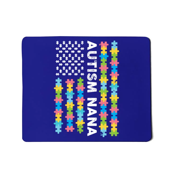 Autism Nana Awareness I'm A Proud Grandmother Retro Us Flag Cute Gift Mousepad