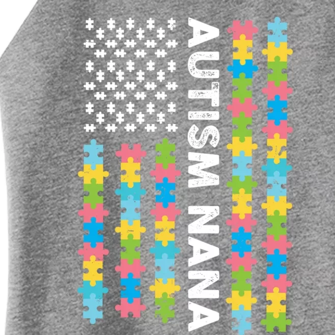 Autism Nana Awareness I'm A Proud Grandmother Retro Us Flag Cute Gift Women’s Perfect Tri Rocker Tank