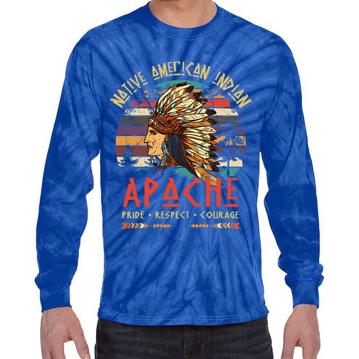 Apache Native American Indian Pride Indigenous Tribe Gift Tie-Dye Long Sleeve Shirt