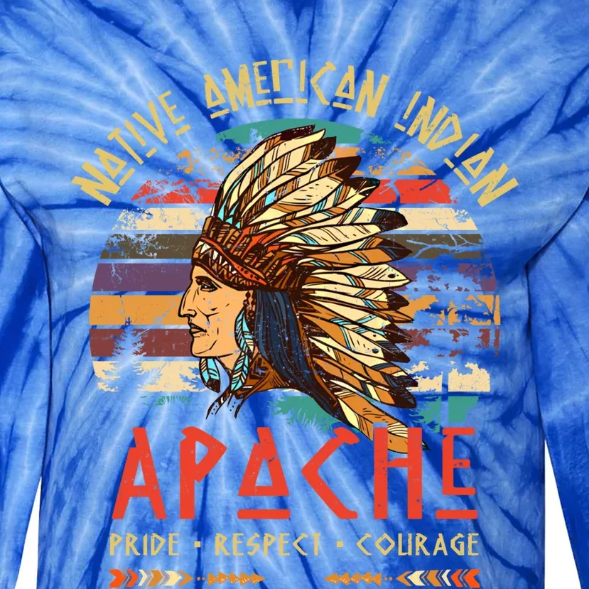 Apache Native American Indian Pride Indigenous Tribe Gift Tie-Dye Long Sleeve Shirt