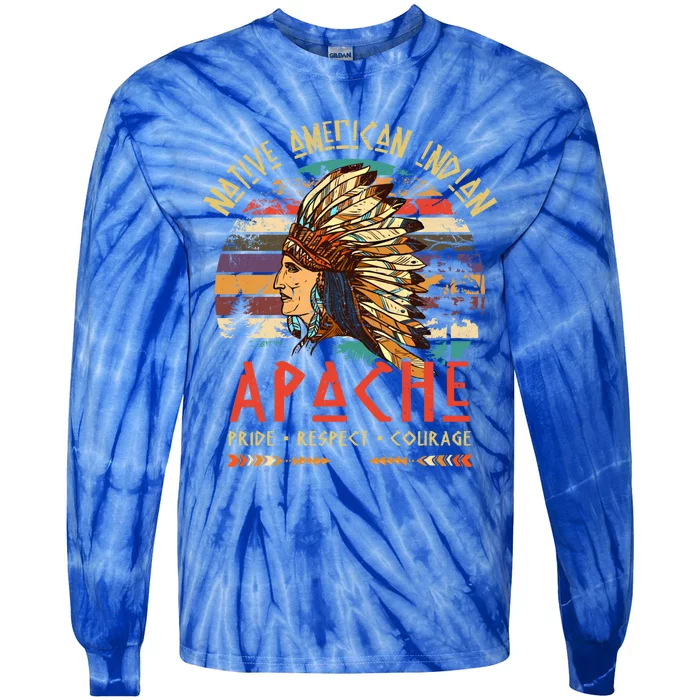 Apache Native American Indian Pride Indigenous Tribe Gift Tie-Dye Long Sleeve Shirt