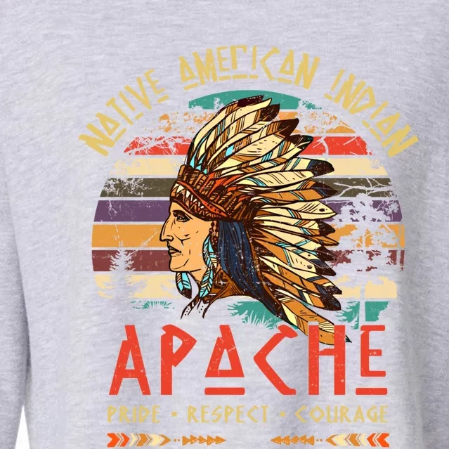 Apache Native American Indian Pride Indigenous Tribe Gift Cropped Pullover Crew