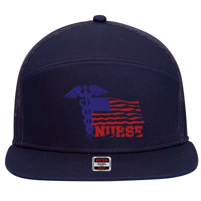 American Nurse 7 Panel Mesh Trucker Snapback Hat