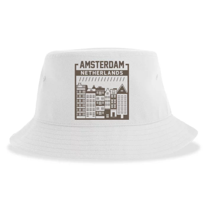 Amsterdam Netherlands Sustainable Bucket Hat