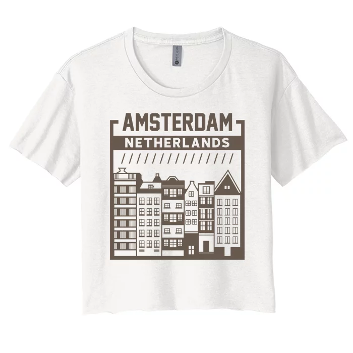 Amsterdam Netherlands Women's Crop Top Tee