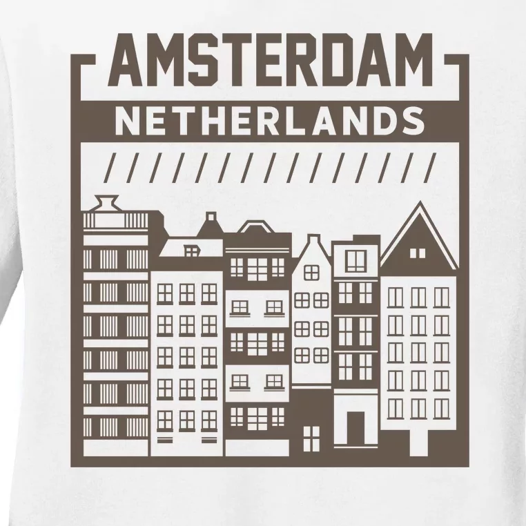 Amsterdam Netherlands Ladies Long Sleeve Shirt