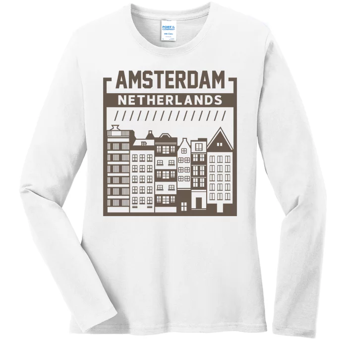 Amsterdam Netherlands Ladies Long Sleeve Shirt