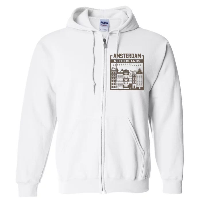 Amsterdam Netherlands Full Zip Hoodie