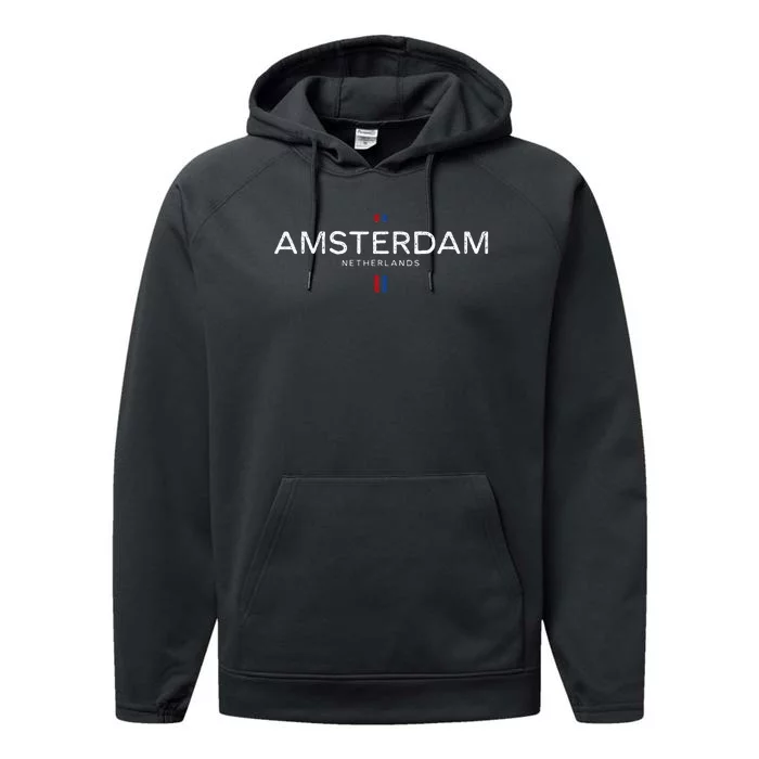 Amsterdam Netherlands Performance Fleece Hoodie