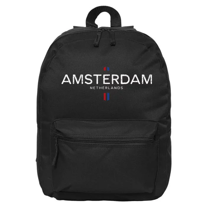 Amsterdam Netherlands 16 in Basic Backpack