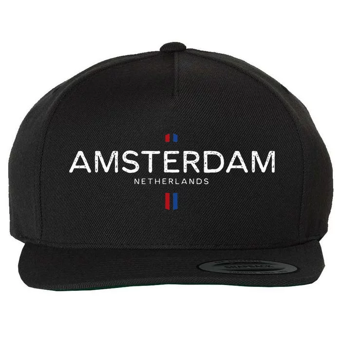 Amsterdam Netherlands Wool Snapback Cap