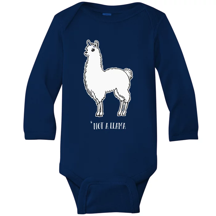 Alpaca Not a Llama Cute Farm Animal Humor Baby Long Sleeve Bodysuit