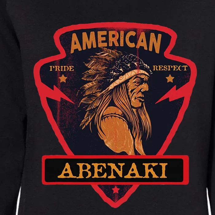 Abenaki Native American Indian Pride Respect Arrow Womens California Wash Sweatshirt