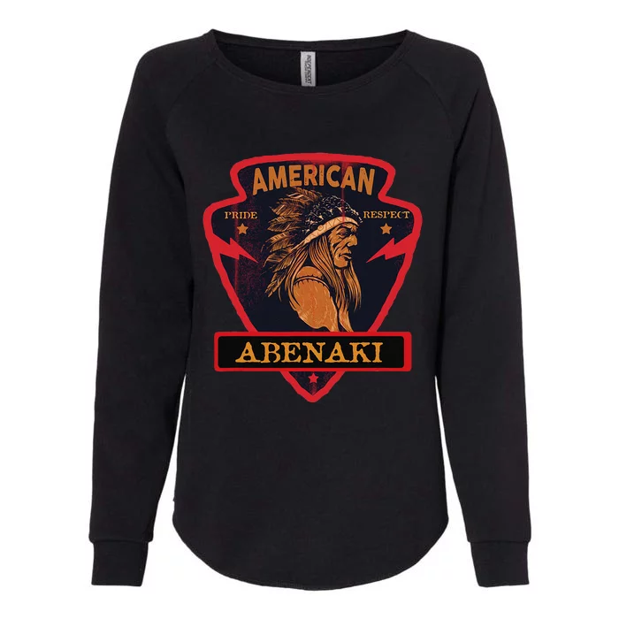 Abenaki Native American Indian Pride Respect Arrow Womens California Wash Sweatshirt