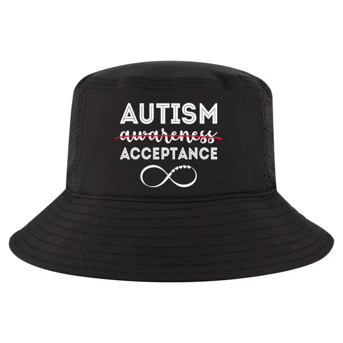 Acceptance Not Awareness Funny Red Instead Autism Cool Comfort Performance Bucket Hat