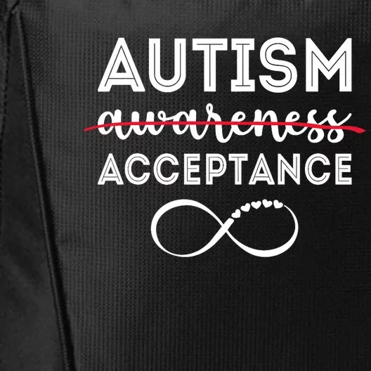 Acceptance Not Awareness Funny Red Instead Autism City Backpack