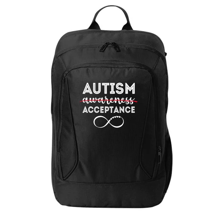 Acceptance Not Awareness Funny Red Instead Autism City Backpack