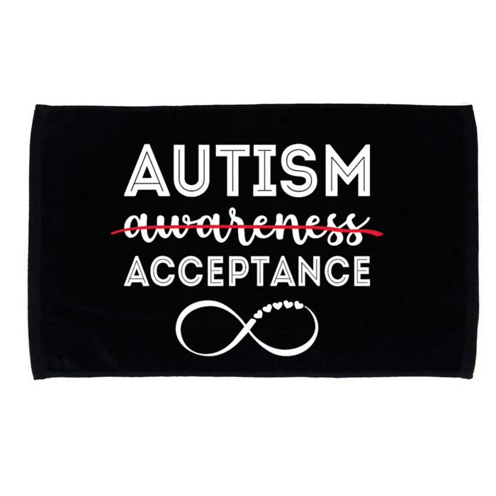 Acceptance Not Awareness Funny Red Instead Autism Microfiber Hand Towel