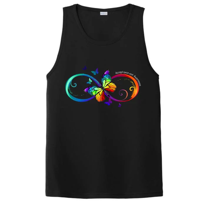 Acceptance Not Awareness Butterfly Performance Tank