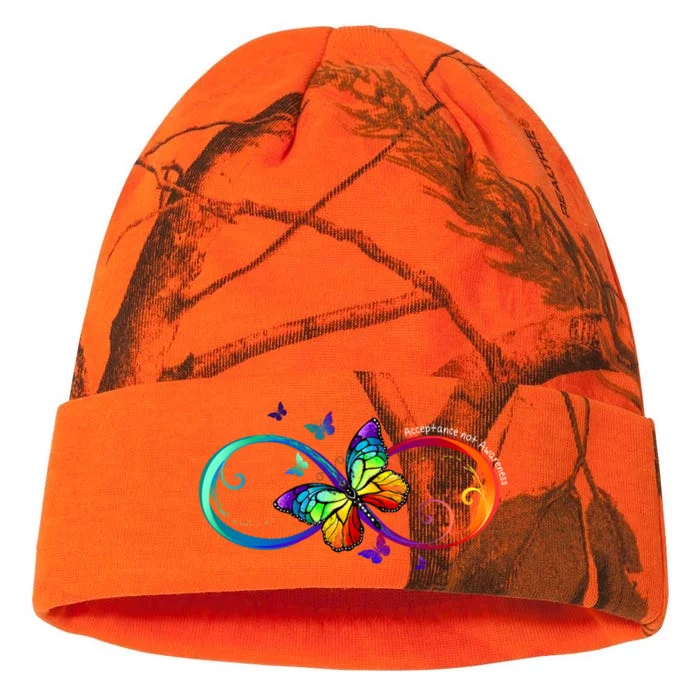 Acceptance Not Awareness Butterfly Kati - 12in Camo Beanie