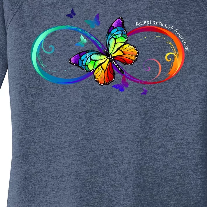 Acceptance Not Awareness Butterfly Women's Perfect Tri Tunic Long Sleeve Shirt