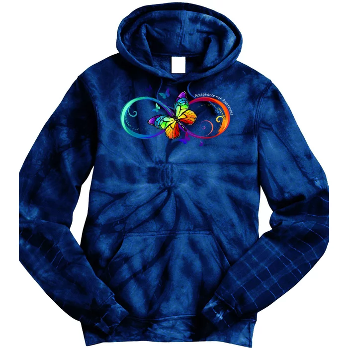 Acceptance Not Awareness Butterfly Tie Dye Hoodie