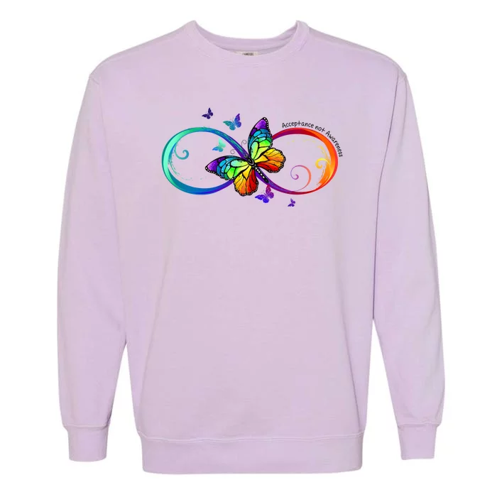 Acceptance Not Awareness Butterfly Garment-Dyed Sweatshirt