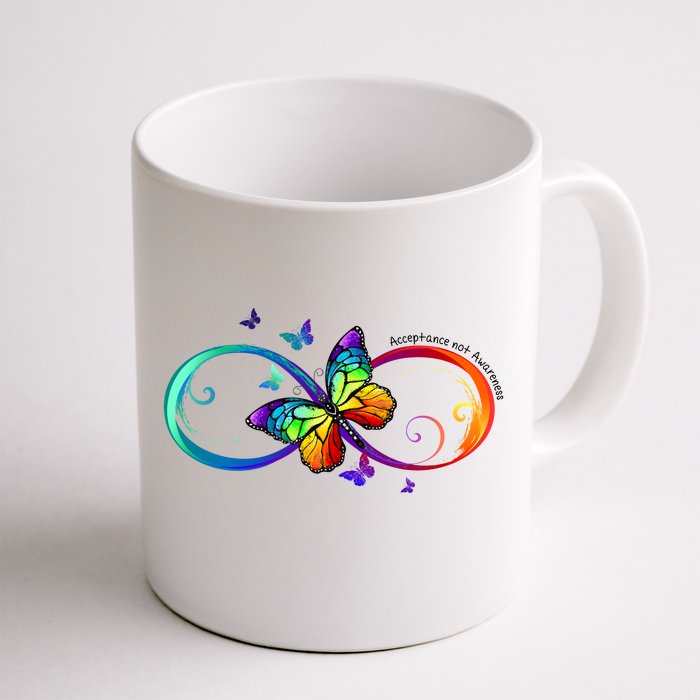 Acceptance Not Awareness Butterfly Front & Back Coffee Mug