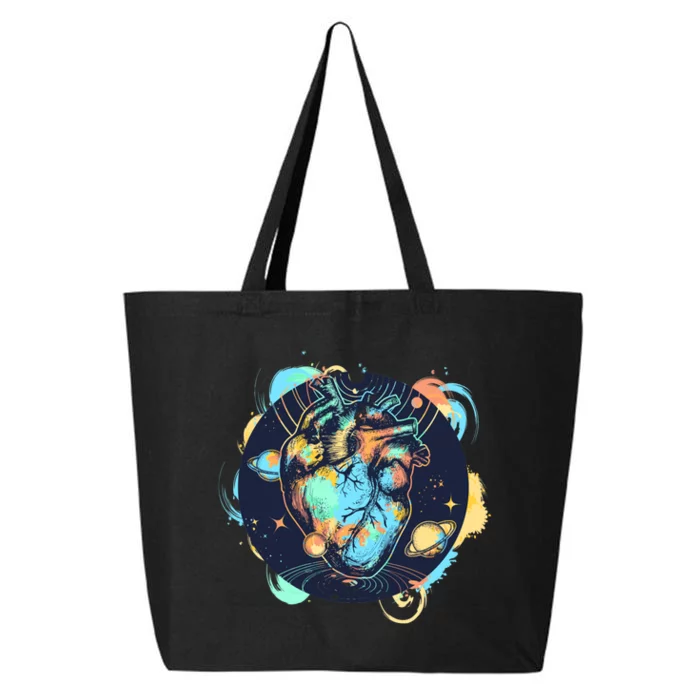 Anatomic Heart Among Galaxies and Planets 25L Jumbo Tote