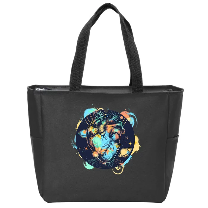 Anatomic Heart Among Galaxies and Planets Zip Tote Bag