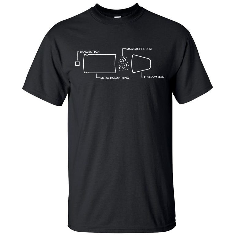 Anatomy of a Pew Bullet Tall T-Shirt