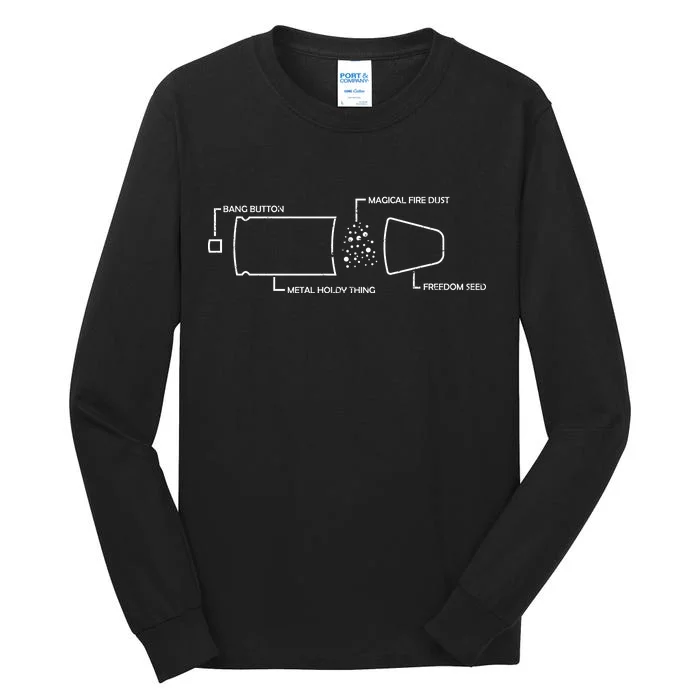 Anatomy of a Pew Bullet Tall Long Sleeve T-Shirt