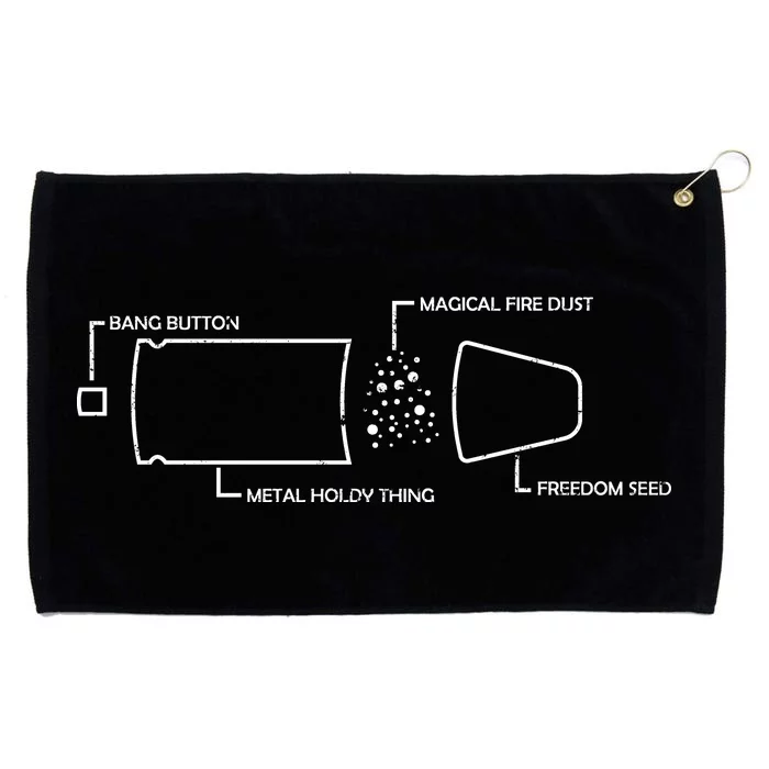 Anatomy of a Pew Bullet Grommeted Golf Towel