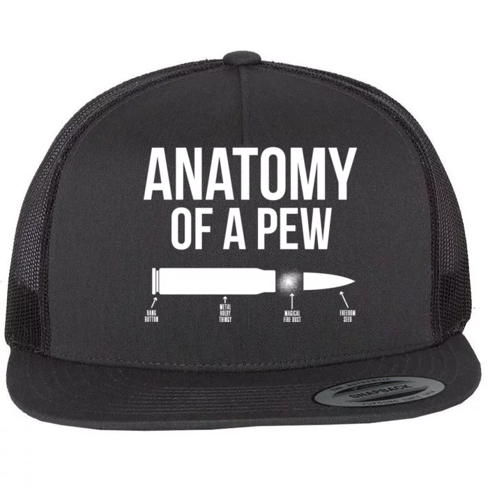 Anatomy Of A Pew Funny Bullet Pro Guns Flat Bill Trucker Hat