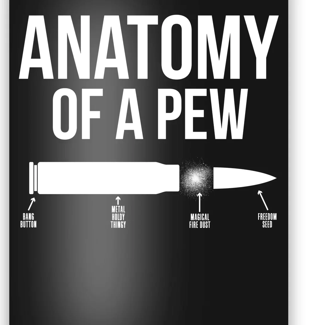 Anatomy Of A Pew Funny Bullet Pro Guns Poster