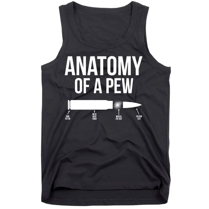 Anatomy Of A Pew Funny Bullet Pro Guns Tank Top