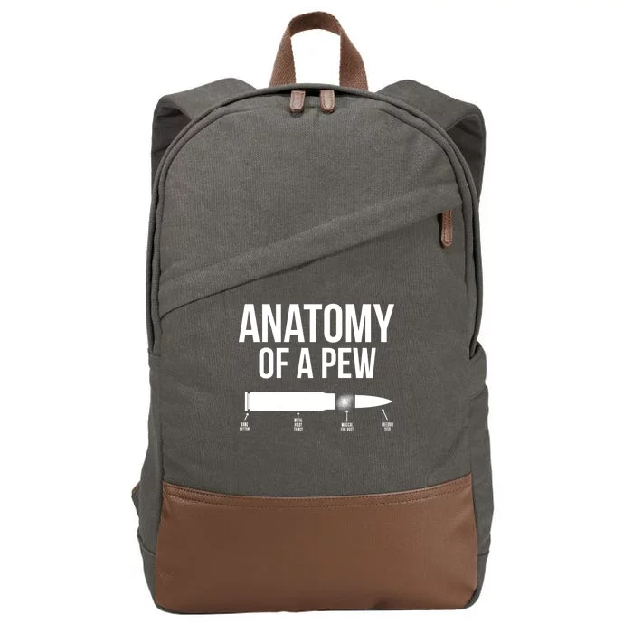 Anatomy Of A Pew Funny Bullet Pro Guns Cotton Canvas Backpack