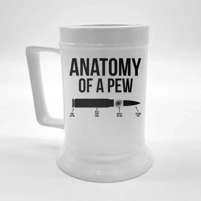 Anatomy Of A Pew Funny Bullet Pro Guns Front & Back Beer Stein