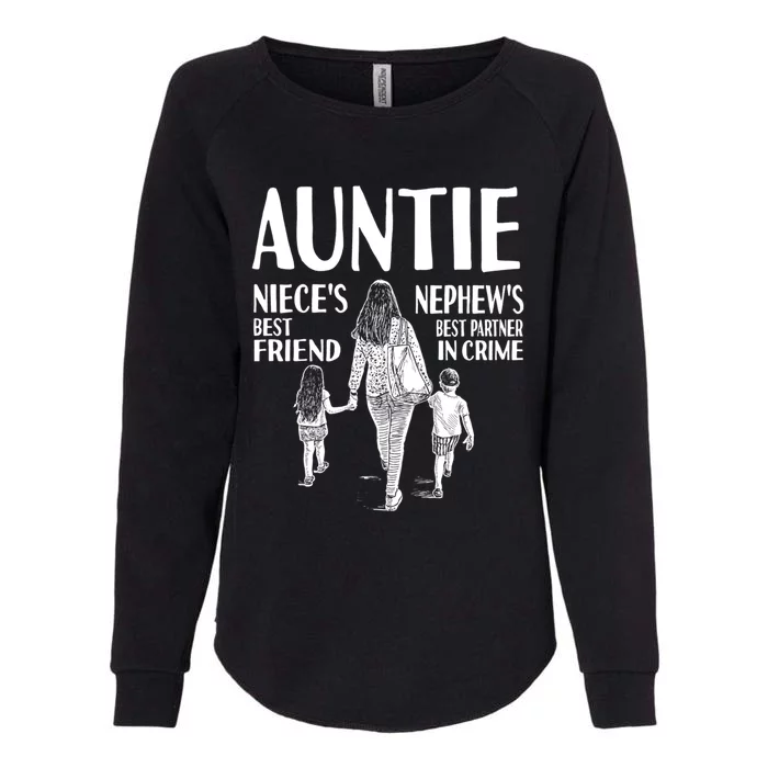 Auntie Nieces Best Friend Nephews Best Partner In Crime Meaningful Gift Womens California Wash Sweatshirt