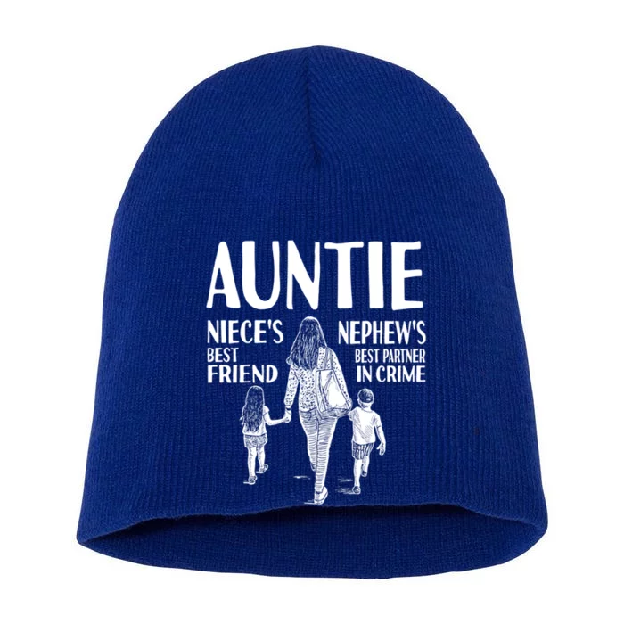 Auntie Nieces Best Friend Nephews Best Partner In Crime Meaningful Gift Short Acrylic Beanie