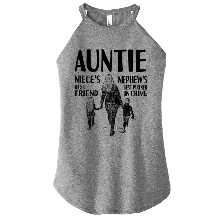 Auntie Nieces Best Friend Nephews Best Partner In Crime Meaningful Gift Women’s Perfect Tri Rocker Tank