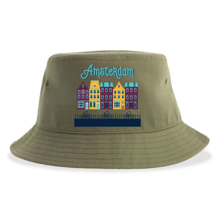 Amsterdam Netherlands Bicycle Europe Funny Gift Sustainable Bucket Hat