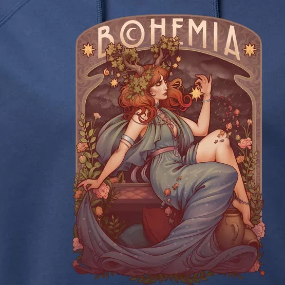 Art Nouveau Bohemia Performance Fleece Hoodie