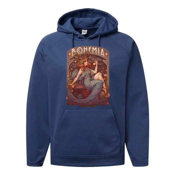 Art Nouveau Bohemia Performance Fleece Hoodie